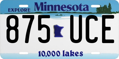 MN license plate 875UCE