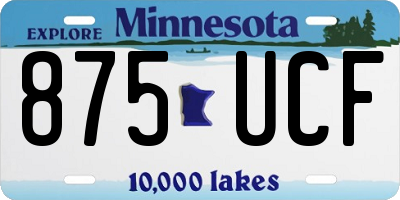 MN license plate 875UCF