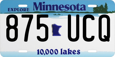 MN license plate 875UCQ