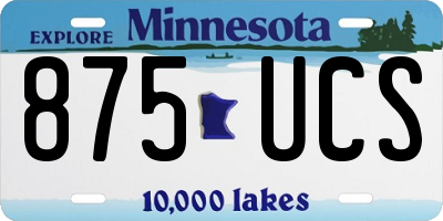 MN license plate 875UCS