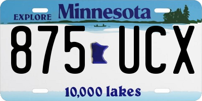 MN license plate 875UCX