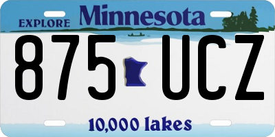 MN license plate 875UCZ