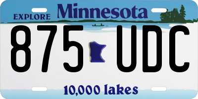 MN license plate 875UDC