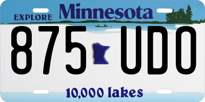 MN license plate 875UDO