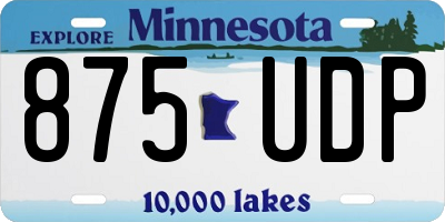 MN license plate 875UDP