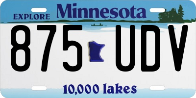 MN license plate 875UDV