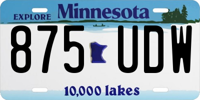 MN license plate 875UDW