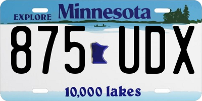 MN license plate 875UDX