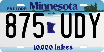 MN license plate 875UDY