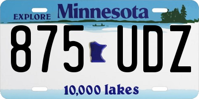 MN license plate 875UDZ