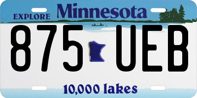 MN license plate 875UEB