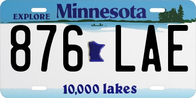 MN license plate 876LAE