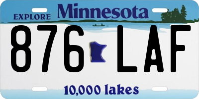 MN license plate 876LAF