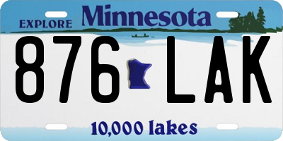 MN license plate 876LAK