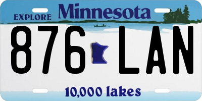 MN license plate 876LAN