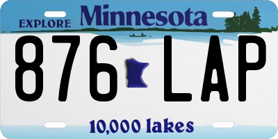 MN license plate 876LAP