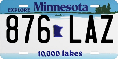 MN license plate 876LAZ