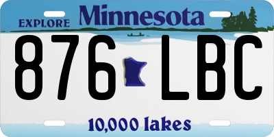 MN license plate 876LBC