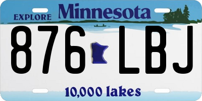 MN license plate 876LBJ
