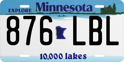 MN license plate 876LBL