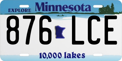 MN license plate 876LCE