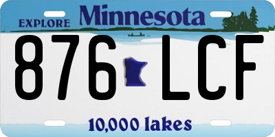 MN license plate 876LCF