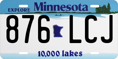 MN license plate 876LCJ