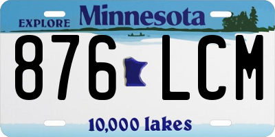 MN license plate 876LCM