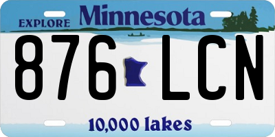 MN license plate 876LCN