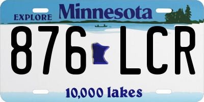 MN license plate 876LCR
