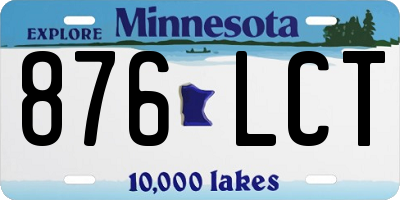 MN license plate 876LCT