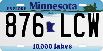 MN license plate 876LCW