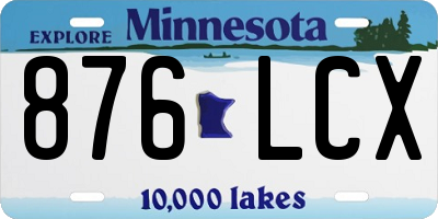MN license plate 876LCX