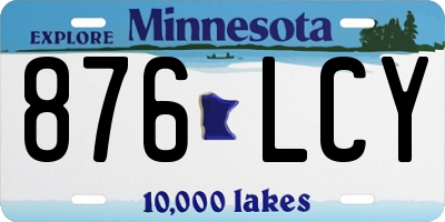 MN license plate 876LCY