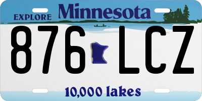 MN license plate 876LCZ