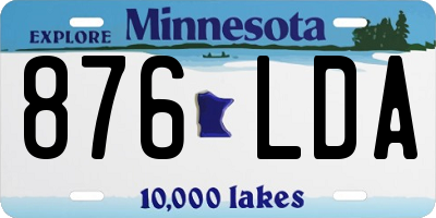 MN license plate 876LDA