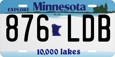 MN license plate 876LDB