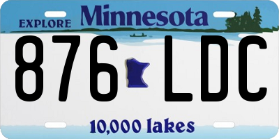 MN license plate 876LDC