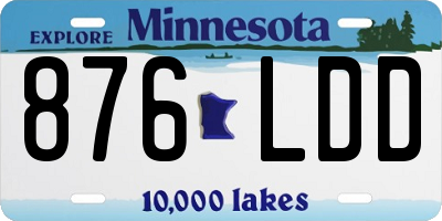 MN license plate 876LDD