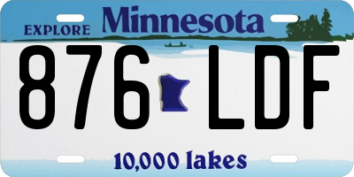 MN license plate 876LDF