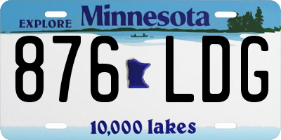MN license plate 876LDG