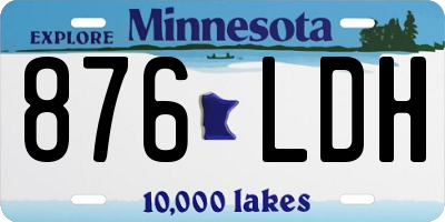 MN license plate 876LDH