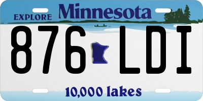 MN license plate 876LDI