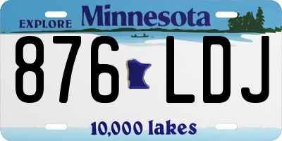 MN license plate 876LDJ
