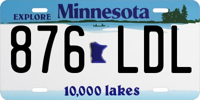 MN license plate 876LDL