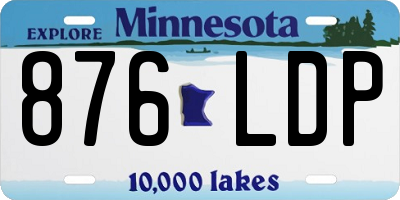 MN license plate 876LDP
