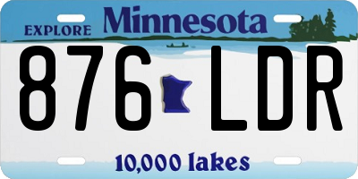 MN license plate 876LDR