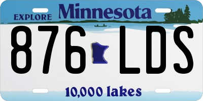 MN license plate 876LDS