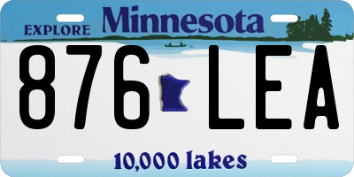 MN license plate 876LEA