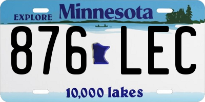 MN license plate 876LEC